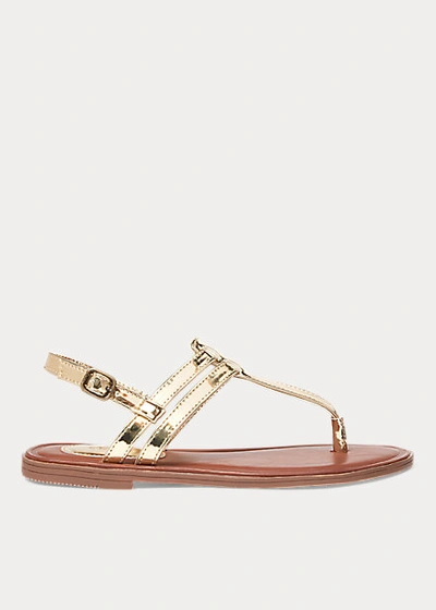 Shop Polo Ralph Lauren Tierney Metallic Sandal In Gold Metallic