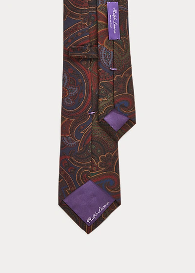 Shop Ralph Lauren Paisley Patchwork Silk Tie In Navy/wine/green