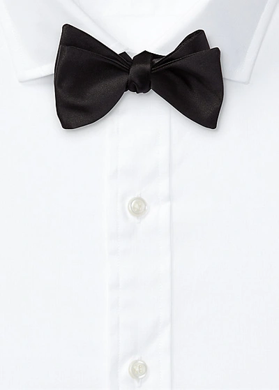 Shop Ralph Lauren Silk Satin Bow Tie In Black