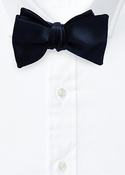 Polo Ralph Lauren Silk Satin Bow Tie In Dark Navy
