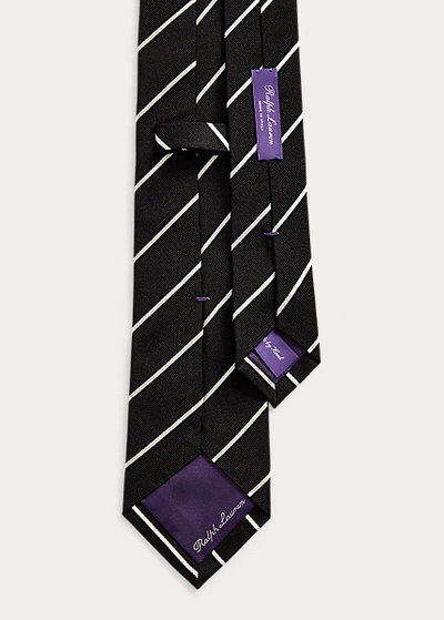 Polo Ralph Lauren Striped Silk Faille Tie In Navy