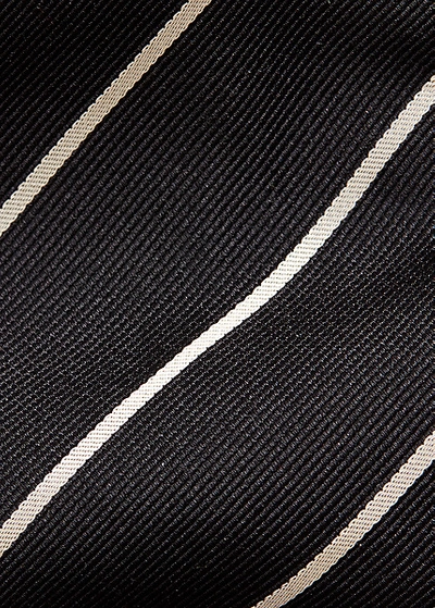 Polo Ralph Lauren Striped Silk Faille Tie In Navy