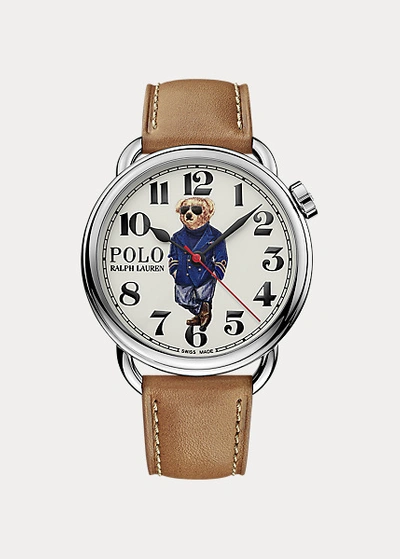 Shop Ralph Lauren 42 Mm Nautical Polo Bear Watch In White
