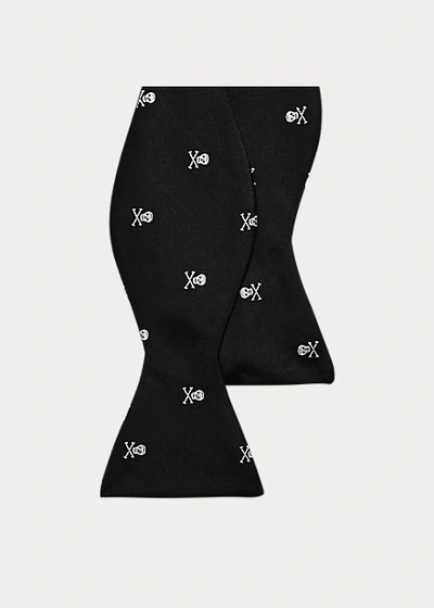 Polo Ralph Lauren Skull-and-bones Silk Bow Tie In Black/white