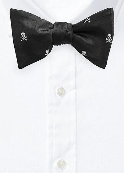 Polo Ralph Lauren Skull-and-bones Silk Bow Tie In Black/white