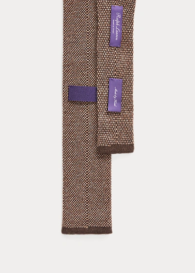 Shop Ralph Lauren Birdseye Knit Cashmere Tie In Taupe Birdseye
