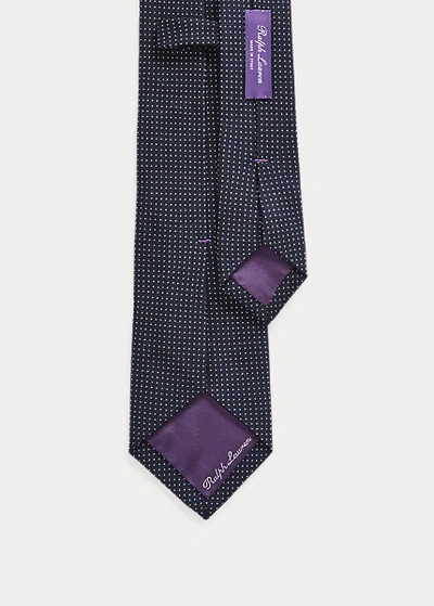 Shop Ralph Lauren Pin Dot Silk-wool Tie In Navy