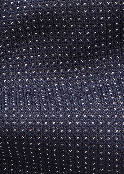 Shop Ralph Lauren Pin Dot Silk-wool Tie In Navy