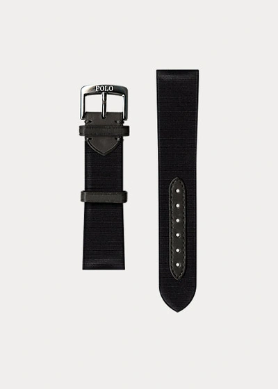 Shop Ralph Lauren Silk Faille Watch Strap In Black Tie Silk