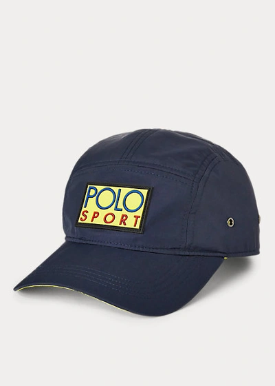 Shop Ralph Lauren Polo Sport Five-panel Cap In Newport Navy