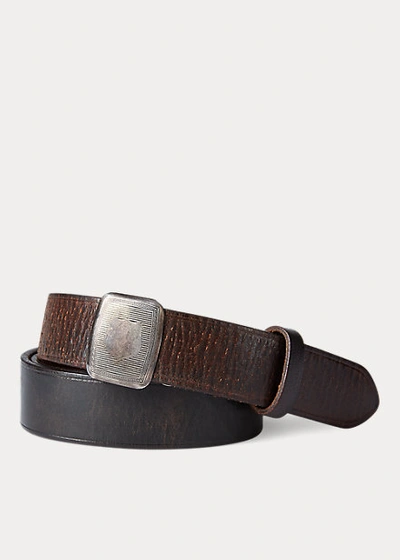 『VINCENNES LEATHER BELT』(VINTAGE BLACK) Double Rl Vincennes Leather Belt In Vintage Black | ModeSens
