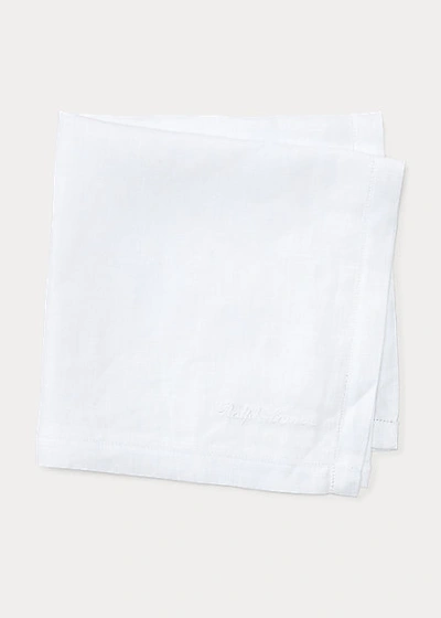 Shop Ralph Lauren Linen Pocket Square In White