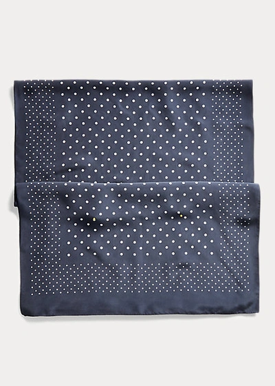 Double Rl Polka-dot Scarf In Navy/cream