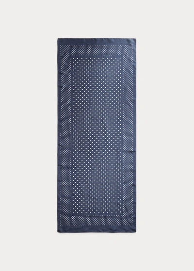 Double Rl Polka-dot Scarf In Navy/cream