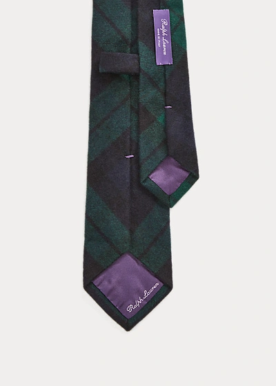 Shop Ralph Lauren Black Watch Cashmere Tie In Navy/green