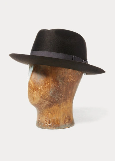 Shop Double Rl Wool Felt Fedora In Vintage Brown