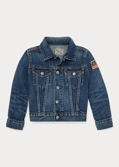 Polo Ralph Lauren Flag Denim Trucker Jacket In Gordon Wash