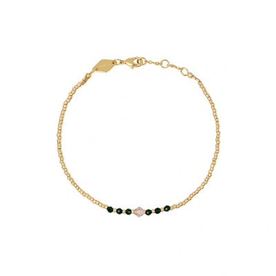 Shop Anni Lu Bead And Gem 18kt Gold-plated Bracelet In Green