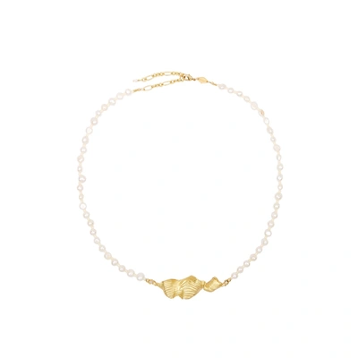 Shop Anni Lu Seaweed Pearly 18kt Gold-plated Necklace