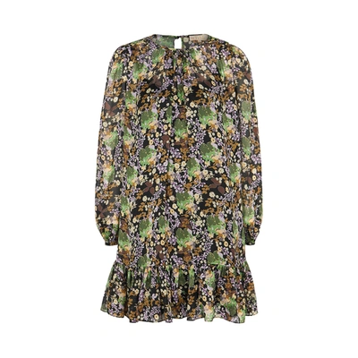 Shop Bytimo Floral-print Mini Dress In Green