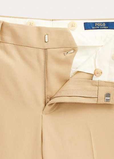 Shop Polo Ralph Lauren Wool Gabardine Trouser In Tan
