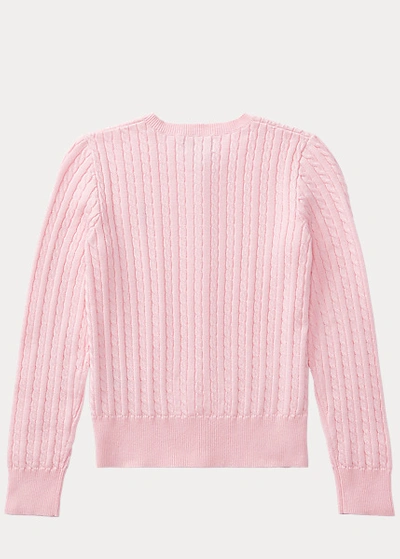 Polo Ralph Lauren Little Girls Cable-knit Cotton Cardigan In Pink