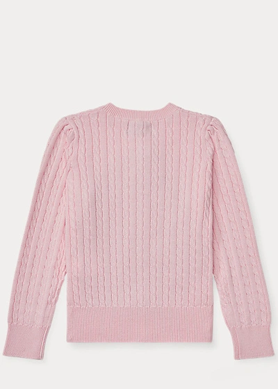 Polo Ralph Lauren Mini-cable Cotton Cardigan In Hunter Navy