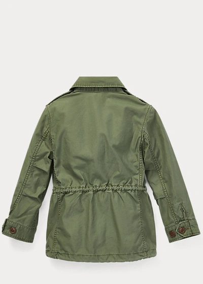 Shop Polo Ralph Lauren Cotton Twill Military Jacket In Army Olive