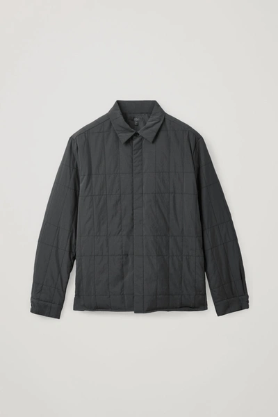 Shop Cos Quilted Overshirt In Black