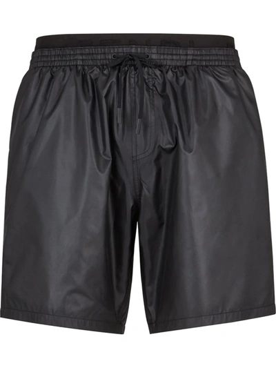 Shop Fendi Drawstring Swim Shorts In Black