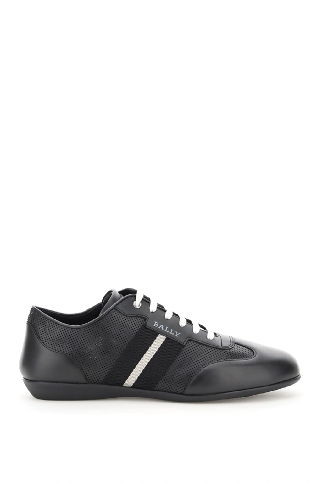 Bally Harlam Perforated Sneakers In Black ModeSens