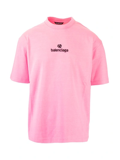 Shop Balenciaga Men's Pink Cotton T-shirt