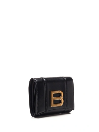 Shop Balenciaga Women's Black Leather Wallet