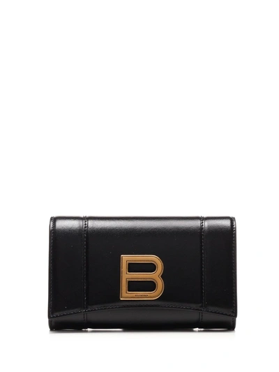 Shop Balenciaga Women's Black Leather Wallet
