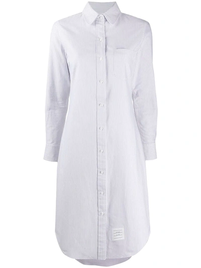 Shop Thom Browne University-stripe Oxford Shirt Dress In White