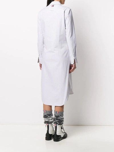 Shop Thom Browne University-stripe Oxford Shirt Dress In White