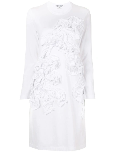 Shop Comme Des Garçons Comme Des Garçons Ruffle-detail Dress In White