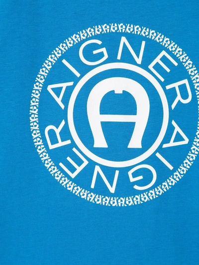 Shop Aigner Short-sleeved Logo Print T-shirt In Blue