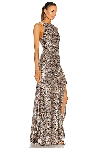 Shop Jonathan Simkhai Sutton Drape Gown In Speckle Persian Cat