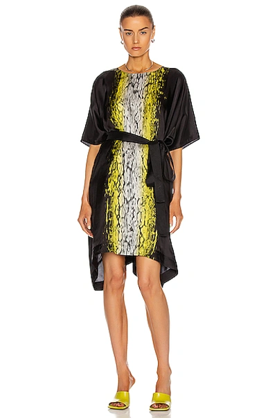 Shop Rick Owens Minverva Mini Dress In Black & Acid Print