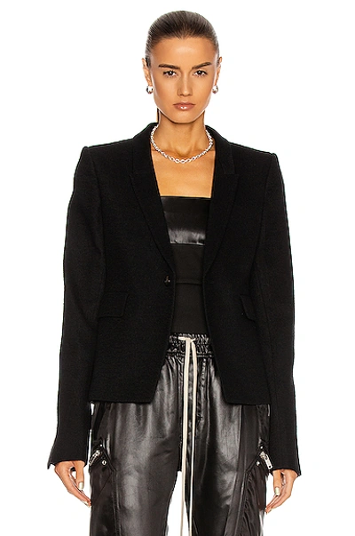 Shop Rick Owens Soft Blazer Jacket In Black