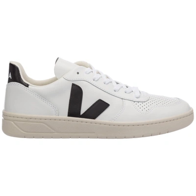 Shop Veja V-10 Sneakers In White - Black