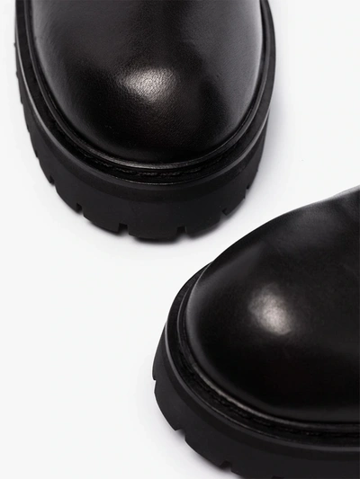 Shop Ann Demeulemeester Black Thigh-high Leather Boots