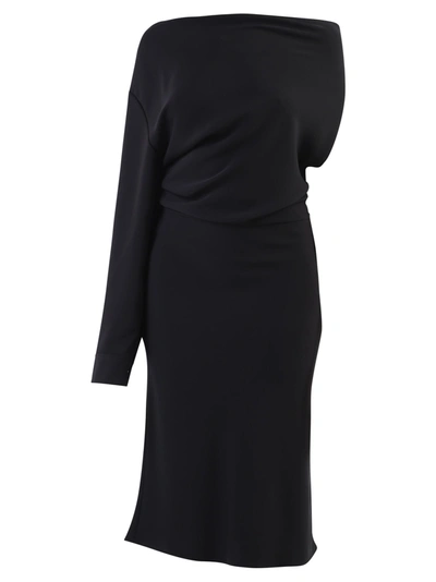 Shop Mm6 Maison Margiela One-shoulder Dress In Black