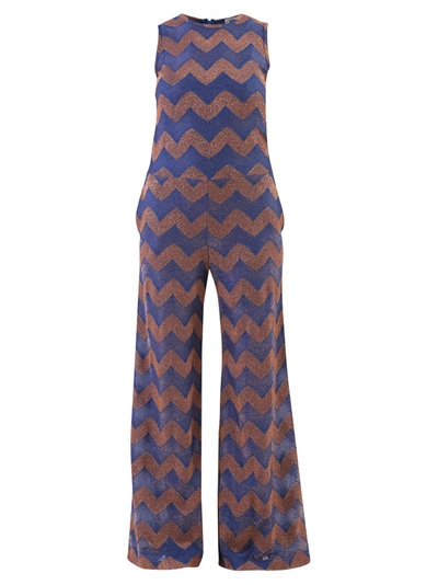 Shop M Missoni Sleeveless Jumpsuit In Blue