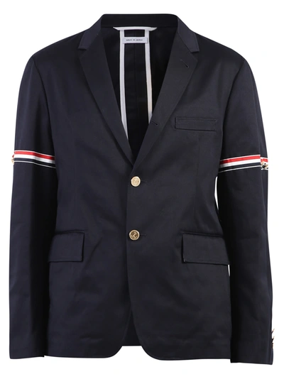 Shop Thom Browne Single Breasted Jacket In Blue
