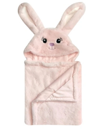 Shop Happycare Textiles Snoogie Boo Ultra-soft Baby Faux Fur Hooded Towel, 30" X 36" In Pink