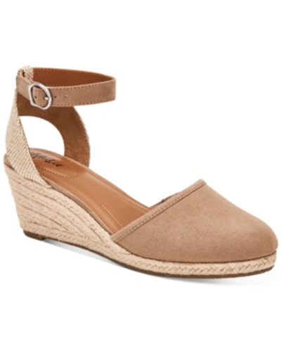 Shop Style & Co Women's Mailena Wedge Espadrille Sandals, Created For Macy's In Light Taupe