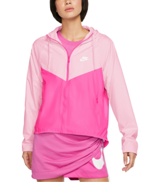pink and white nike windbreaker