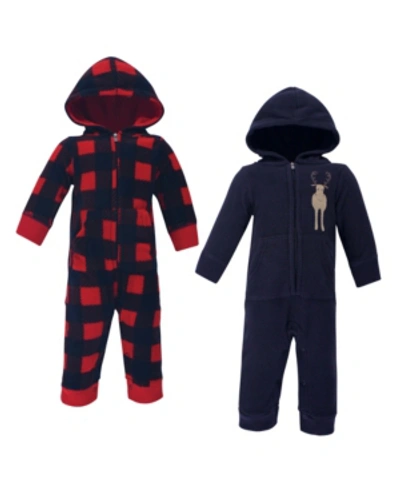 Shop Hudson Baby Boys And Girls Fleece Jumpsuits, Coveralls, And Playsuits In Forest Moose